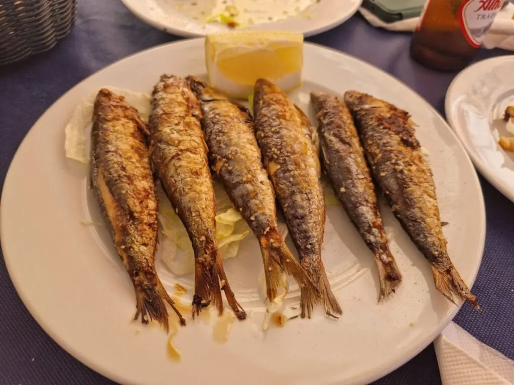 Plato de pescado frito en El Rincón de Borja, La Manga