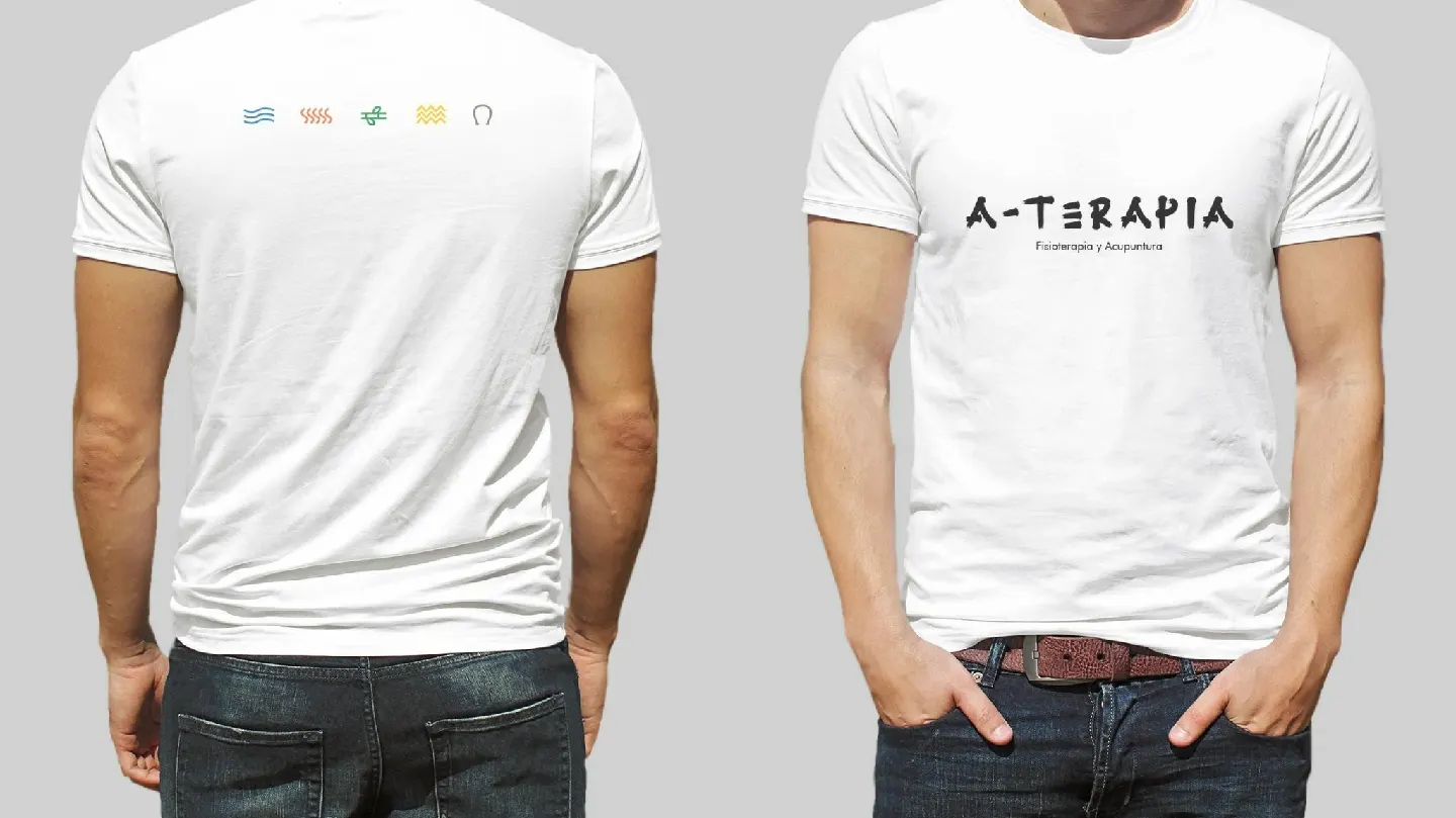 Camiseta con el logo de A-Terapia, fisioterapia y acupuntura en La Manga
