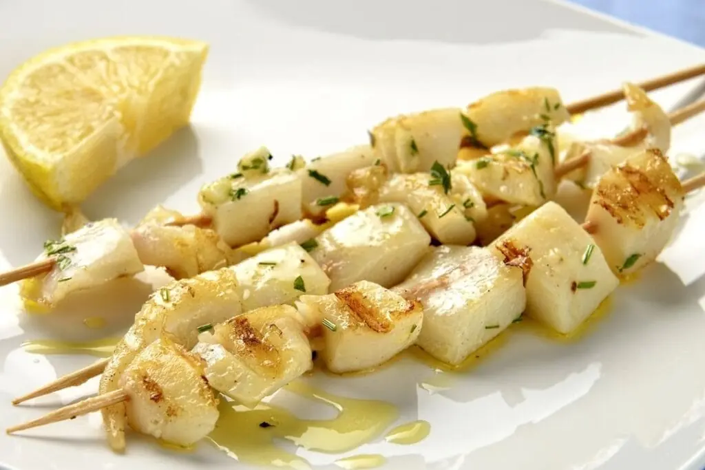 Brochetas servidas en Baraka, Cabo de Palos