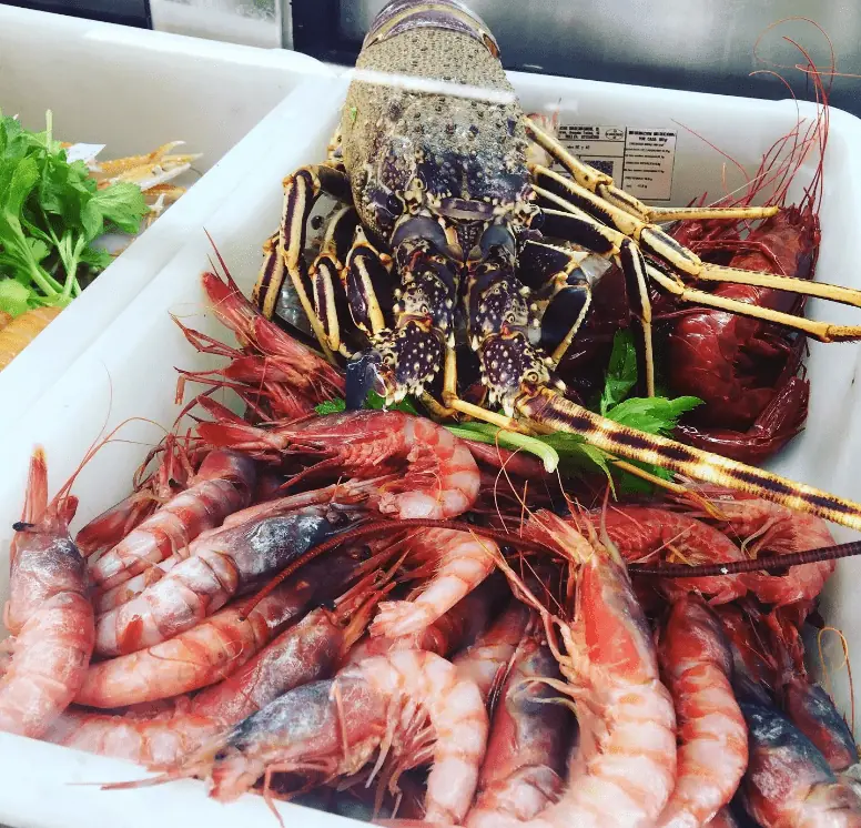 Gambas servidas en Bonobo Playa, La Manga