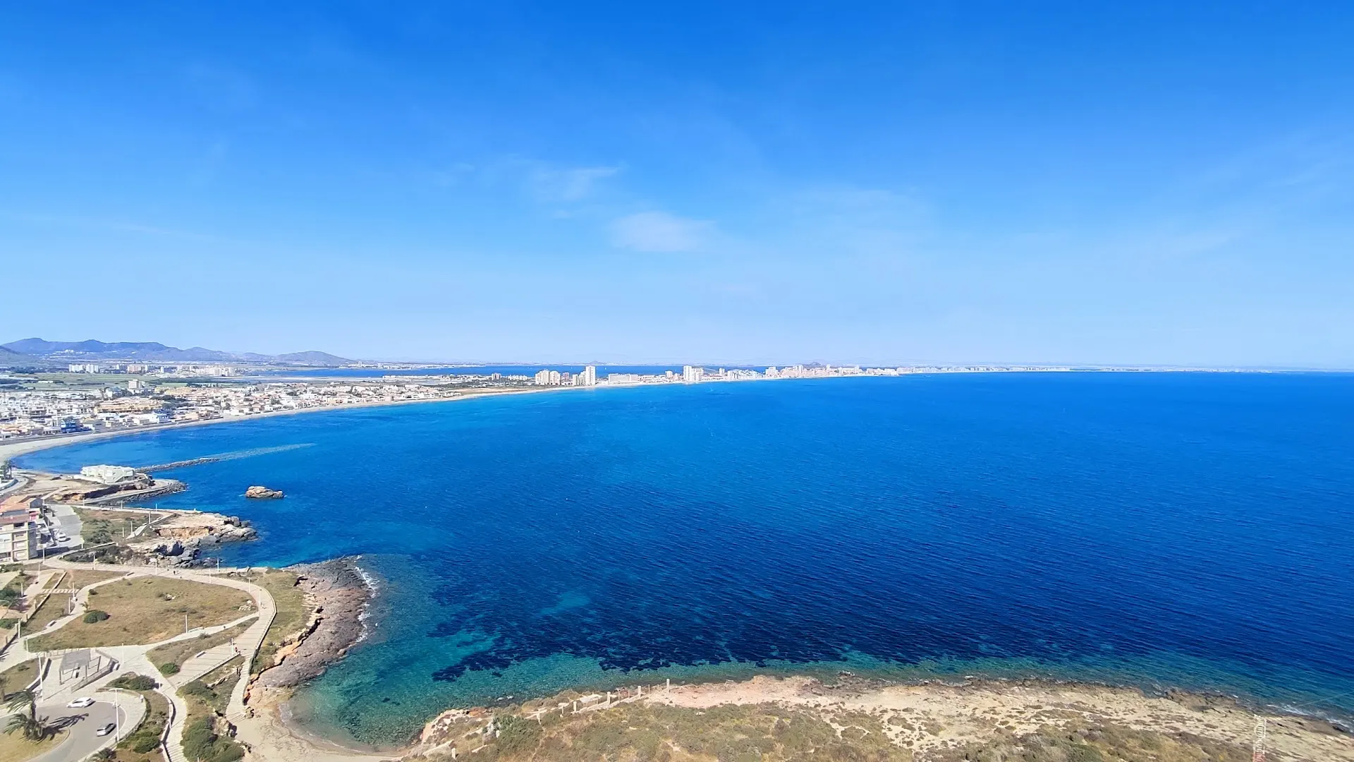 Vista general de la Playa de Levante, Cabo de Palos