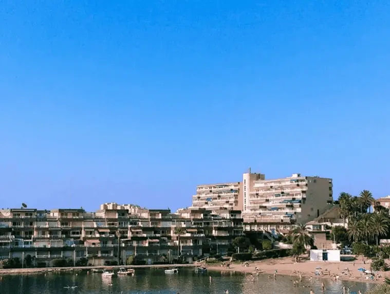 Cala del Pino con arena fina y pinada, La Manga del Mar Menor