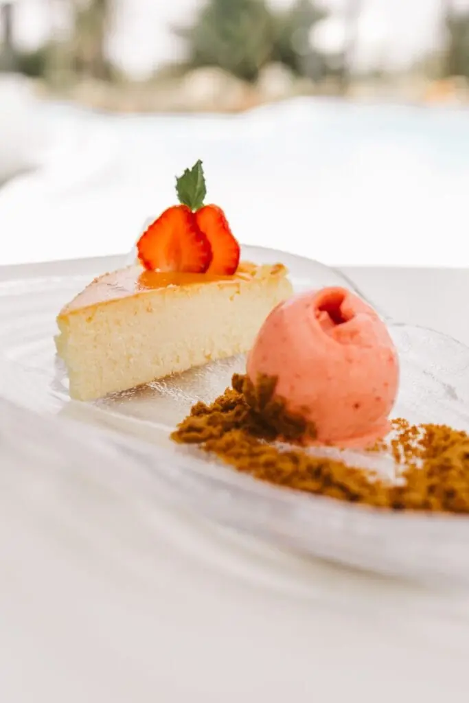 Postre servido en Collados Beach, Veneziola