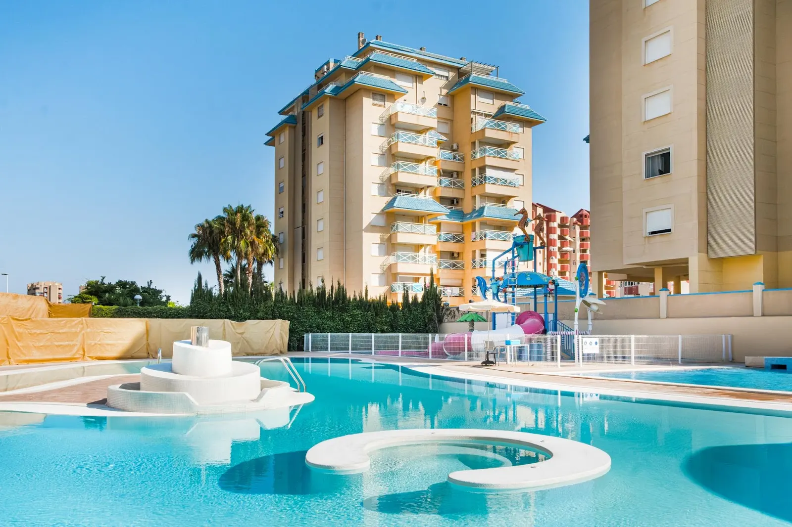 Restaurant at Hotel Bakour La Manga Splash, overlooking Mar Menor